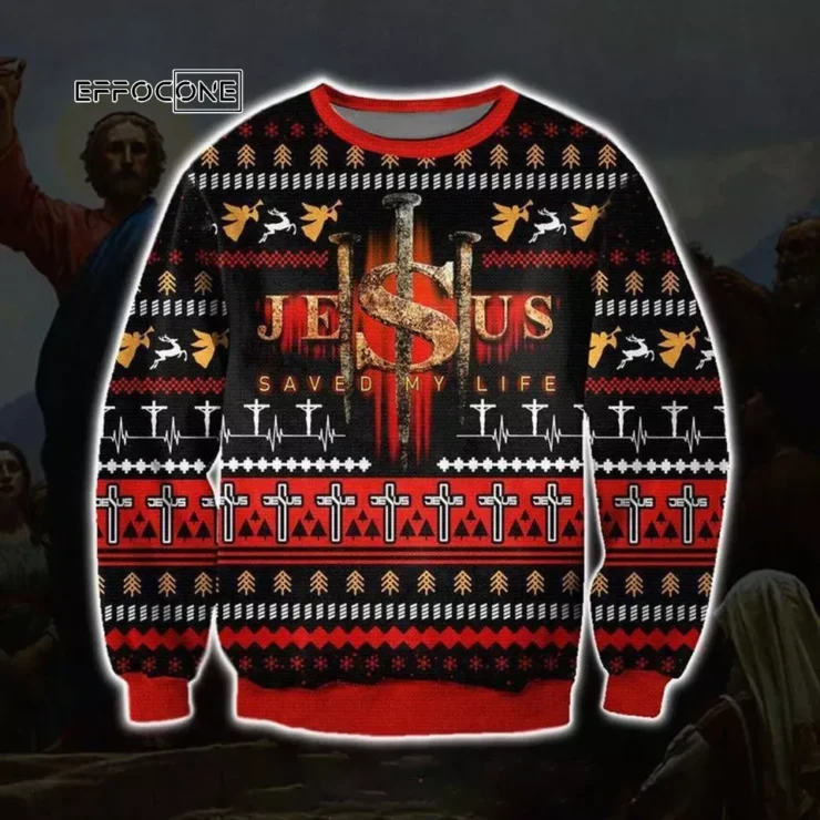 Jesus Saved My Life Ugly Christmas Sweater