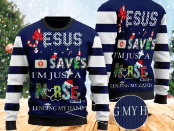 Jesus Saves Ugly Christmas Sweater