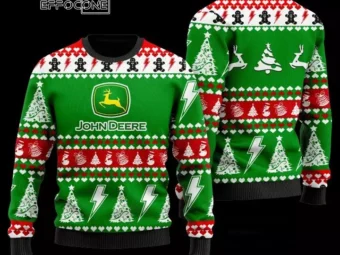 John Deere Ugly Christmas Sweater Red Green