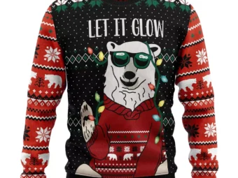 Let‘s Glow Polar Bear Ugly Christmas Sweater