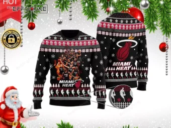 Miami Heat Basketball Team Ugly Christmas Sweater