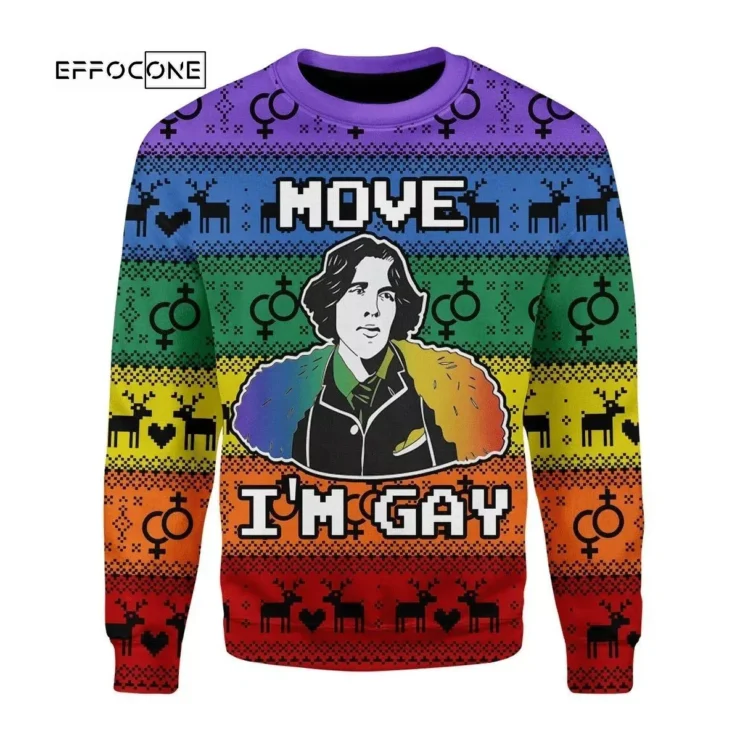 Move Im Gay Ugly Christmas Sweater