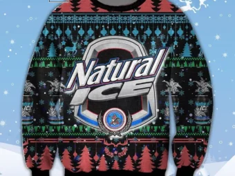 Natural Light Ugly Christmas Sweater Black