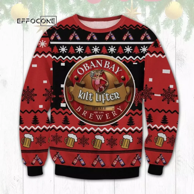 Oban Bay Kilt Lifter Ugly Christmas Sweater