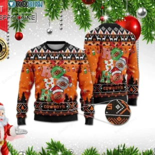 Oklahoma State Cowboys Ho Ho Ho Ugly Christmas Sweater