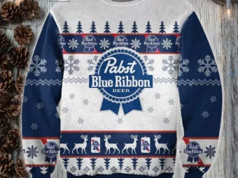 Pabst Blue Ribbon Ugly Christmas Sweater