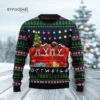 Rottweiler Friends On Red Sofa Ugly Christmas Sweater