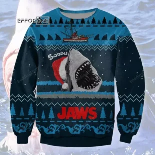 Santa Shark Jaws Ugly Christmas Sweater