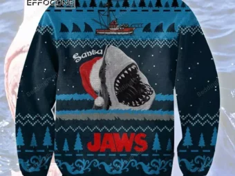 Santa Shark Jaws Ugly Christmas Sweater