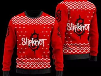 SlipKnot Wool Ugly Christmas Ugly Christmas Sweater 3D All Over Printed Red