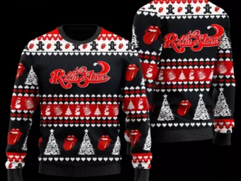 The Rolling Stones Wool Ugly Christmas Sweater 3D All Over Printed Red