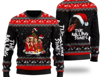 The Rolling Stones Wool Ugly Christmas Sweater 3D All Over Printed Black