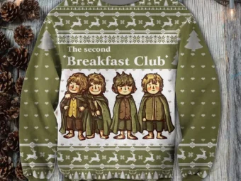 The Second Breakfast Club Hobbit LOTR Ugly Christmas Sweater