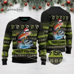 Trout Fishing For Ugly Christmas Sweater