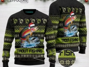 Trout Fishing For Ugly Christmas Sweater