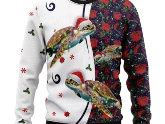 Turtle Christmas Light Ugly Christmas Sweater