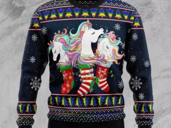 Unicorn Socks Xmas Ugly Christmas Sweater