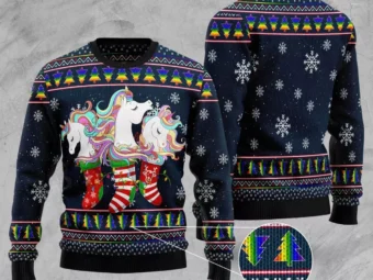 Unicorn Socks Xmas Ugly Christmas Sweater