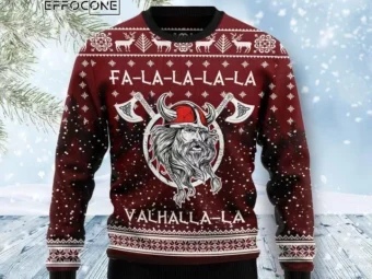 Vikings Fa La La La Ugly Christmas Sweater