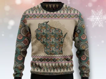 Wisconsin Mandala Ugly Christmas Sweater