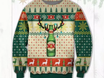 XX Dos Equis Reindeer Ugly Christmas Sweater