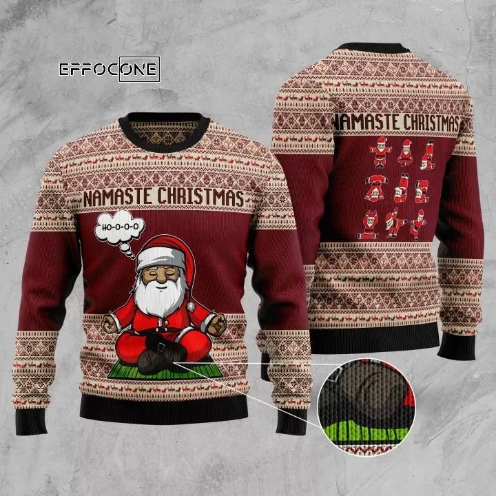 Yoga Santa Clause Ugly Christmas Sweater Yoga Santa Clause Ugly Christmas Sweater
