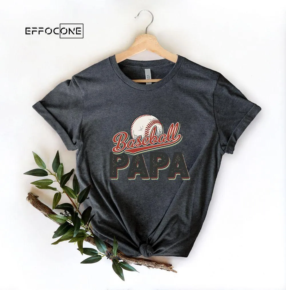 Baseball Papa Retro for Fathers Day Unisex T-Shirt, Youth T-Shirt, Sweatshirt, Hoodie, Long Sleeve, Tank Top