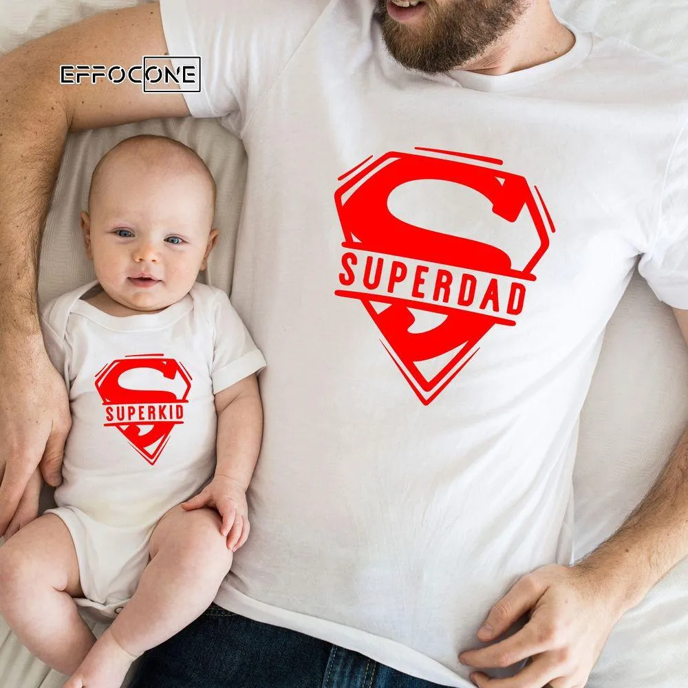 Superdad Superkid Father and Son Matching Unisex T-Shirt, Youth T-Shirt, Sweatshirt, Hoodie, Long Sleeve, Tank Top