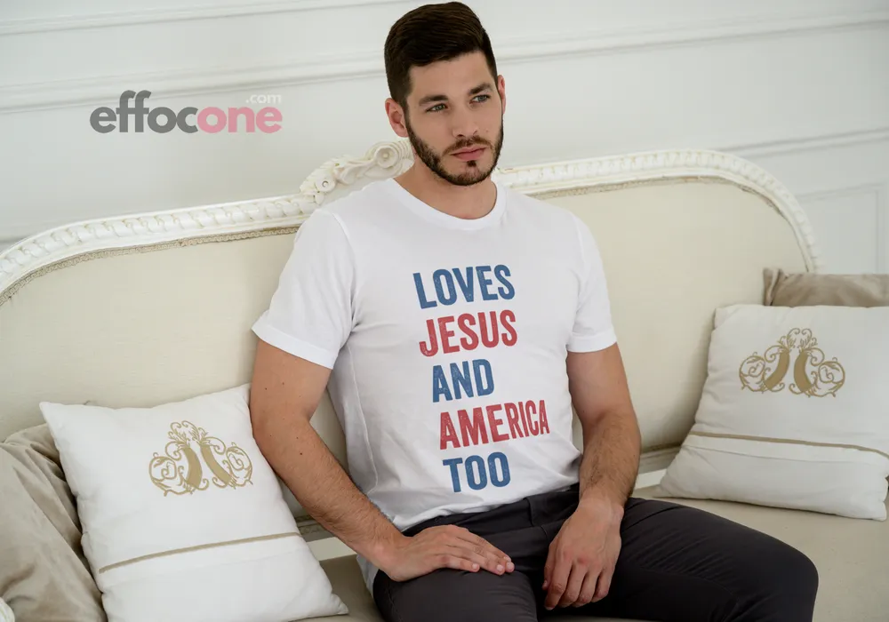 Loves Jesus and America Too tshirt