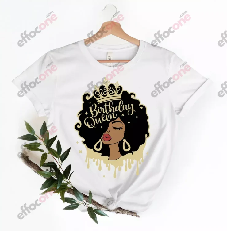 Birthday Queen Shirt, Afro Queen shirt