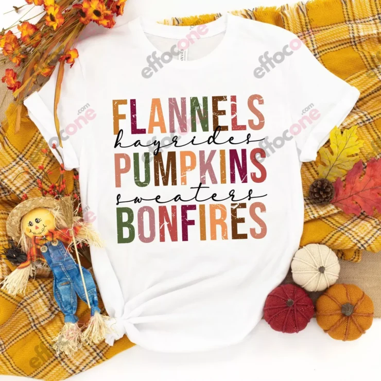 Flannels Pumpkins Hayrides S'mores and Bonfires Shirt