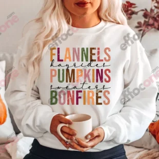 Flannels Pumpkins Hayrides S'mores and Bonfires Shirt