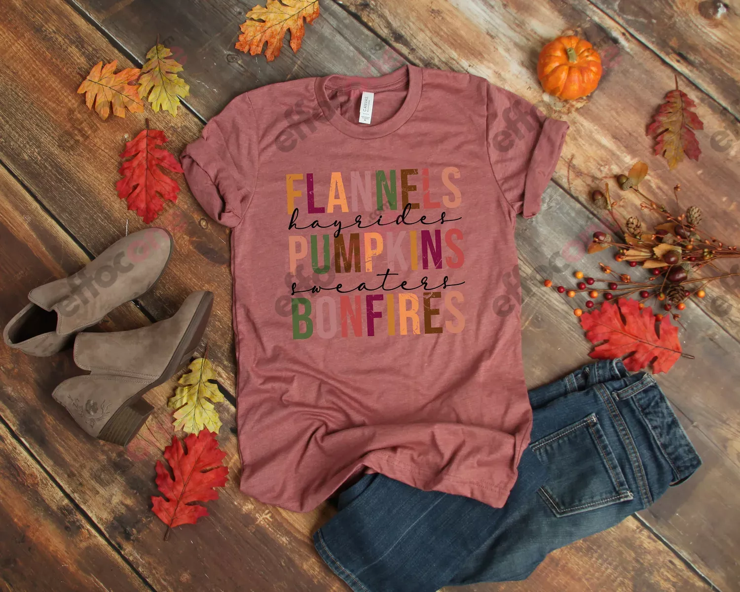 Flannels Pumpkins Hayrides S'mores and Bonfires Shirt