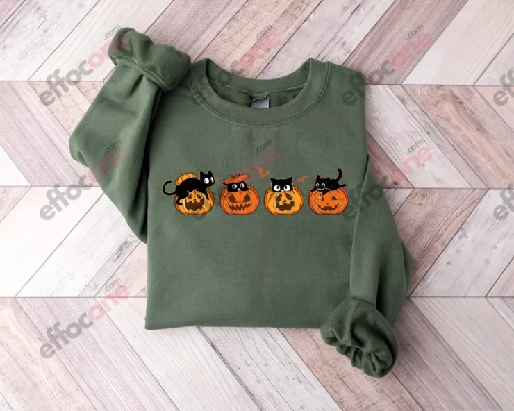 Halloween Sweatshirt, Cat Sweatshirt, Ghost Shirt