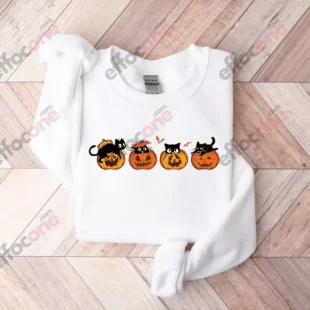 Halloween Sweatshirt, Cat Sweatshirt, Ghost Shirt