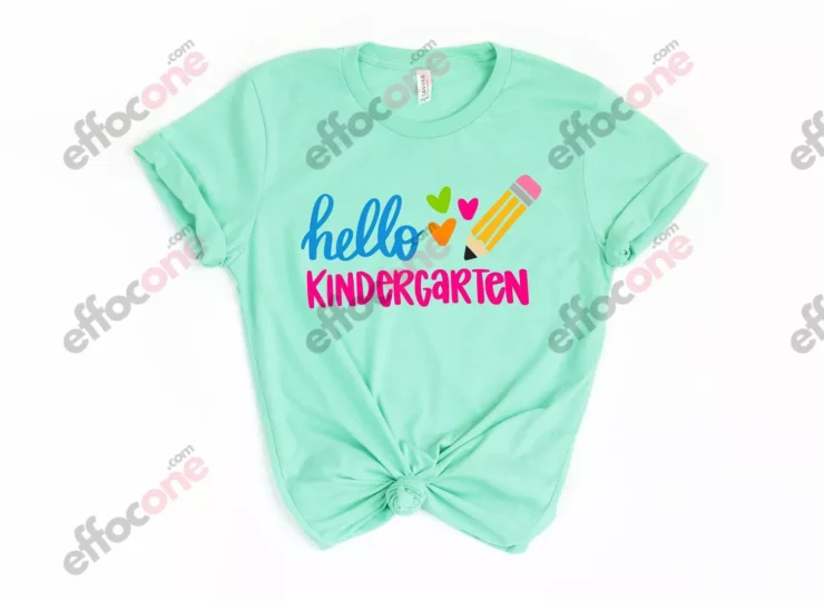 Hello Kindergarten Colorful Hearts Shirt, Hello Kindergarten Shirt, Back To School Outfit