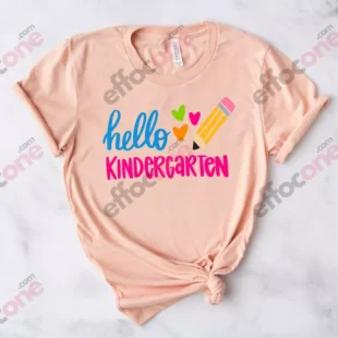 Hello Kindergarten Colorful Hearts Shirt, Hello Kindergarten Shirt, Back To School Outfit