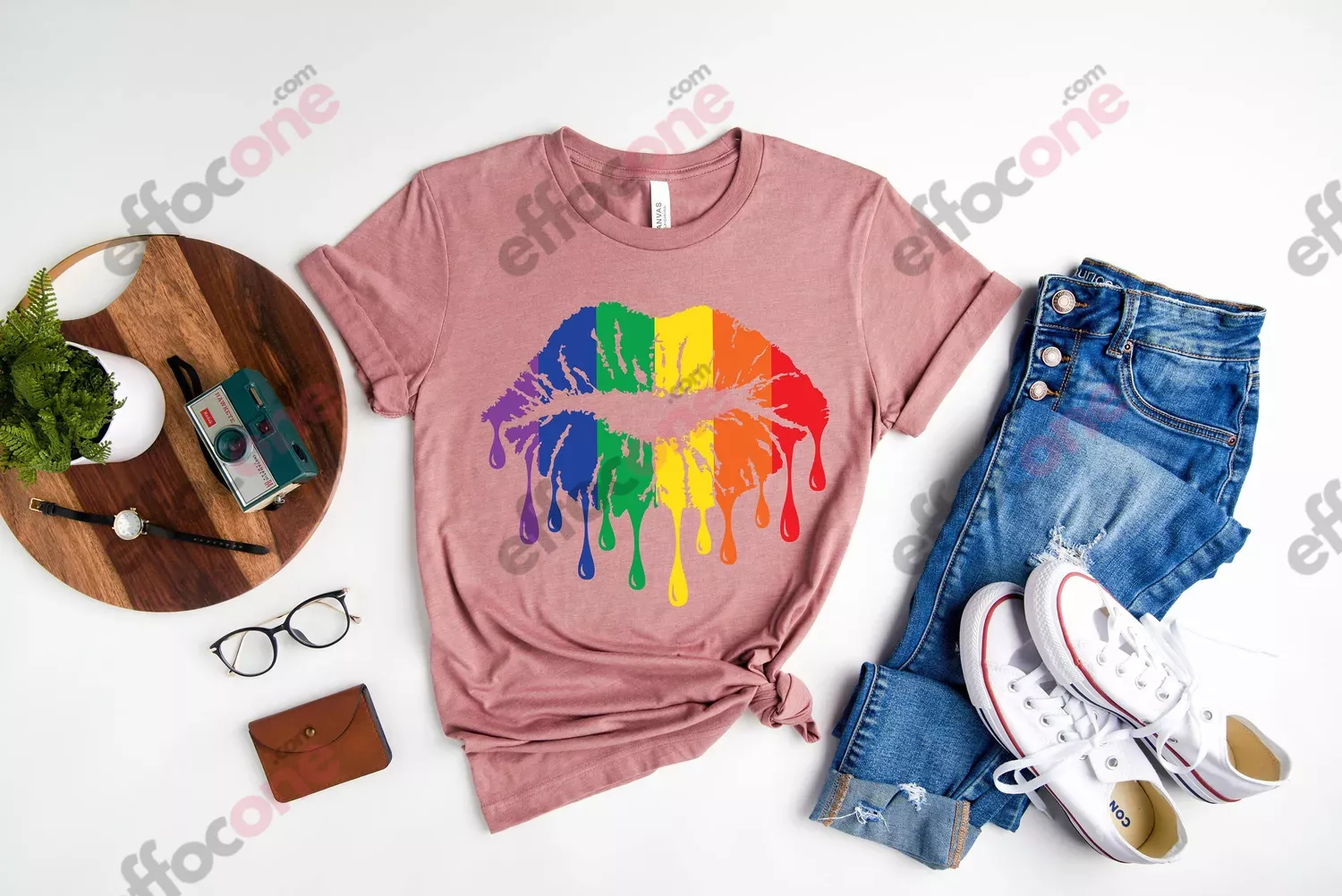 Rainbow Pride Shirt, Rainbow Lips Shirt, Love Is Love Shirt