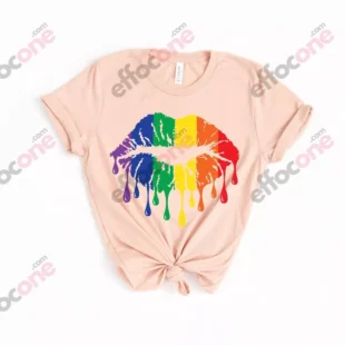 Rainbow Pride Shirt, Rainbow Lips Shirt, Love Is Love Shirt