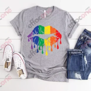 Rainbow Pride Shirt, Rainbow Lips Shirt, Love Is Love Shirt