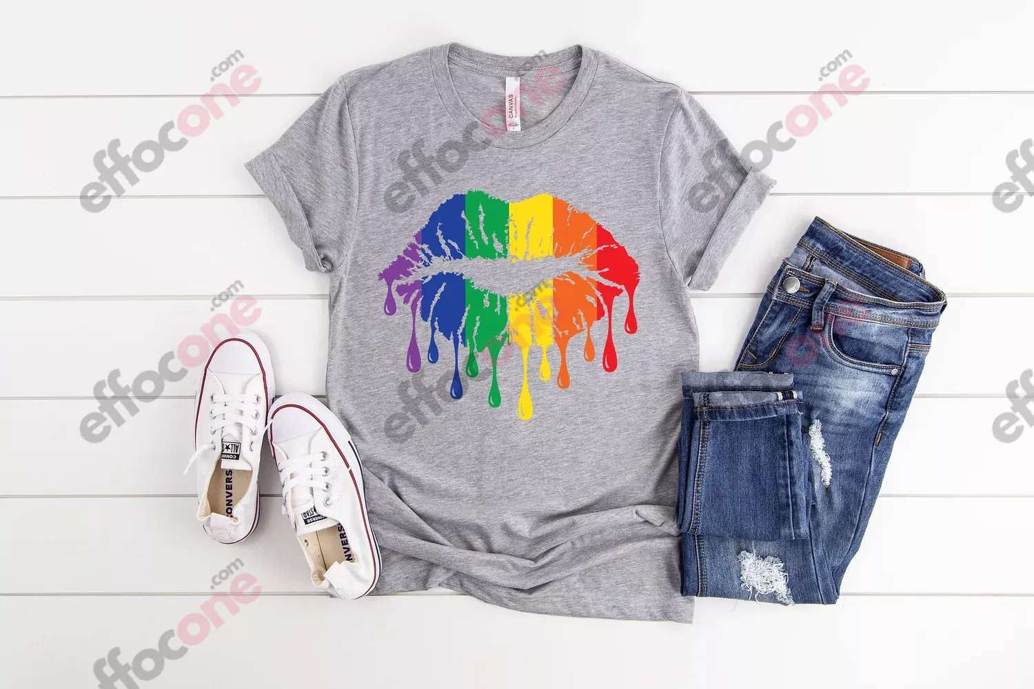 Rainbow Pride Shirt, Rainbow Lips Shirt, Love Is Love Shirt