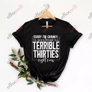 Sorry I'm Cranky I'm In My Terrible 50s Birthday Shirt, Funny Thirties Shirt