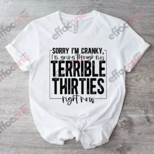 Sorry I'm Cranky I'm In My Terrible 50s Birthday Shirt, Funny Thirties Shirt