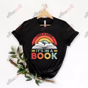 Take a Look it's in a Book Shirt, Reading Vintage Retro Rainbow