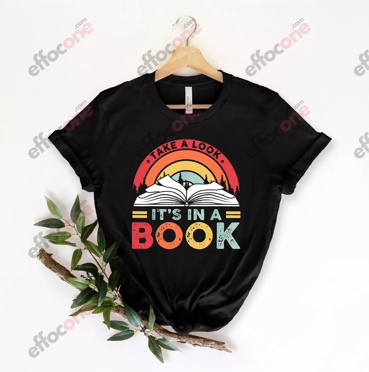 Take a Look it's in a Book Shirt, Reading Vintage Retro Rainbow