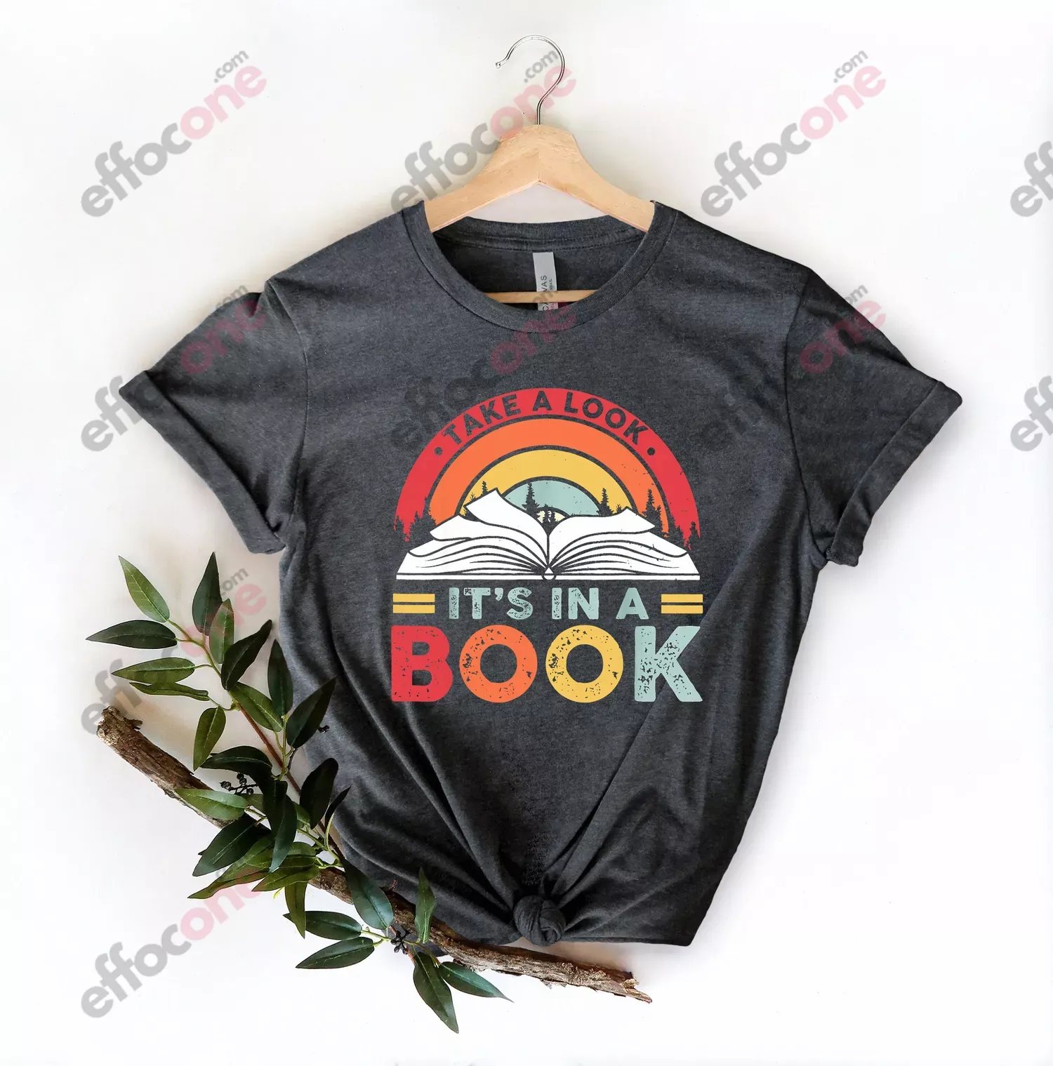 Take a Look it's in a Book Shirt, Reading Vintage Retro Rainbow