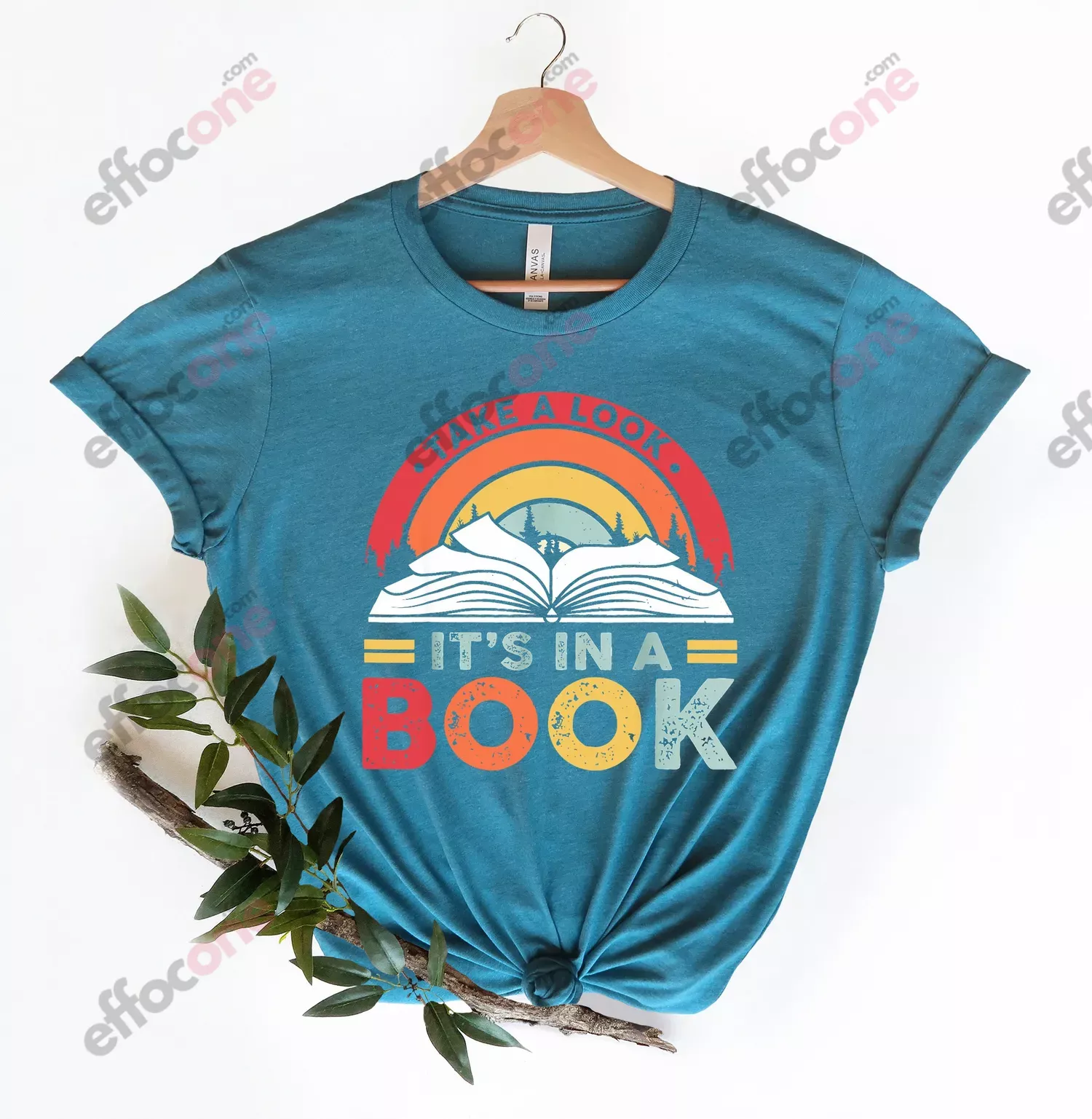 Take a Look it's in a Book Shirt, Reading Vintage Retro Rainbow