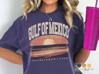 Retro sunset hoodie featuring classic Gulf Coast aesthetic