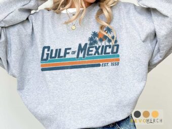 Vintage Gulf of Mexico travel sweatshirt with sunset artwork
